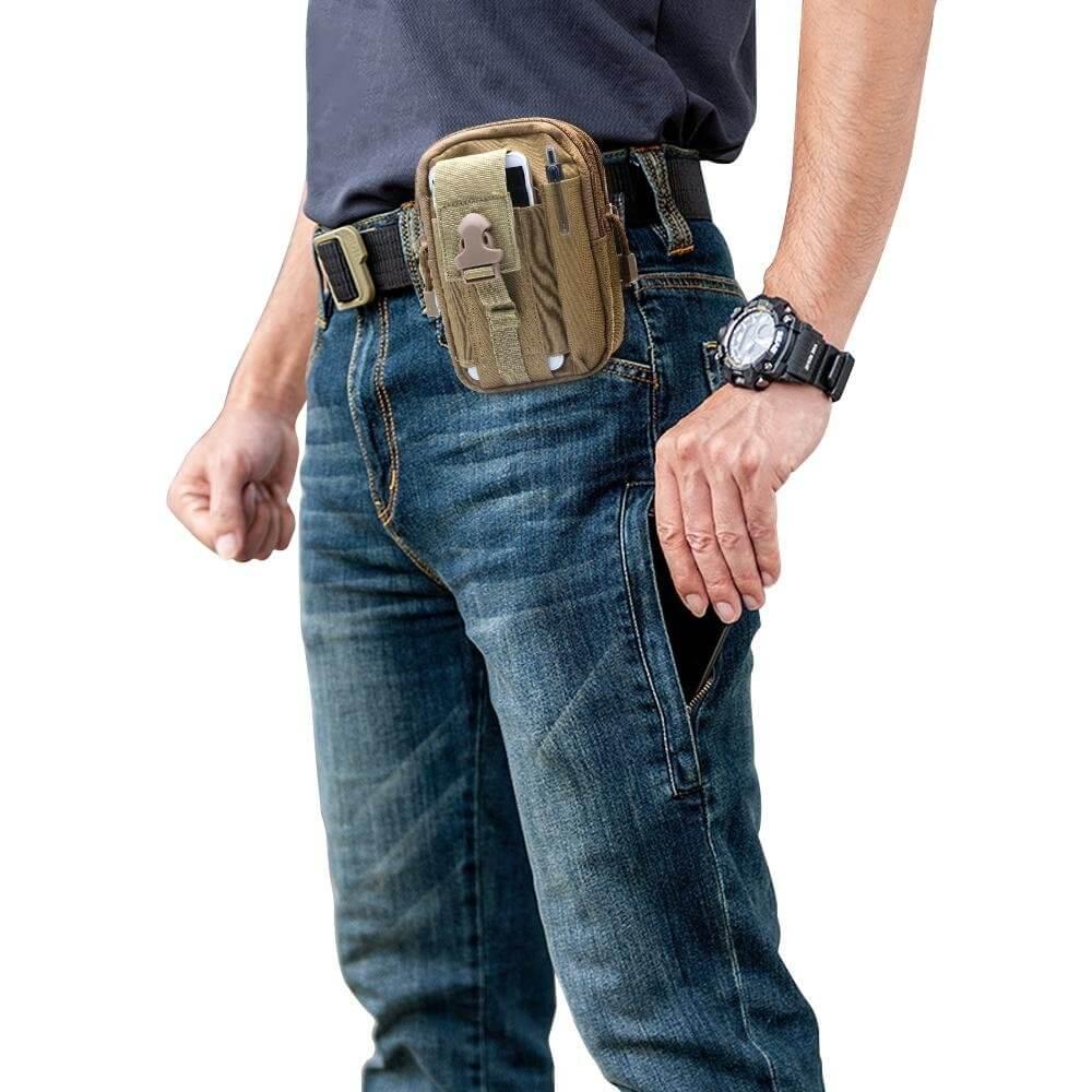 Waterproof Tactical Pouch Belt Waist Pack Khaki