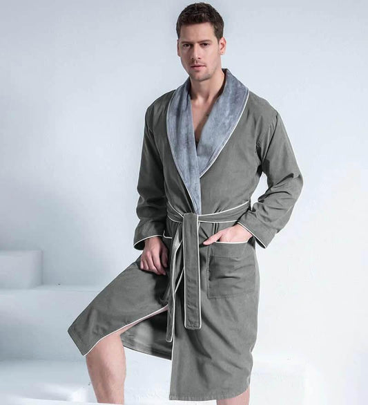 Men's Luxury Microfiber Spa Robe Blue / XXL