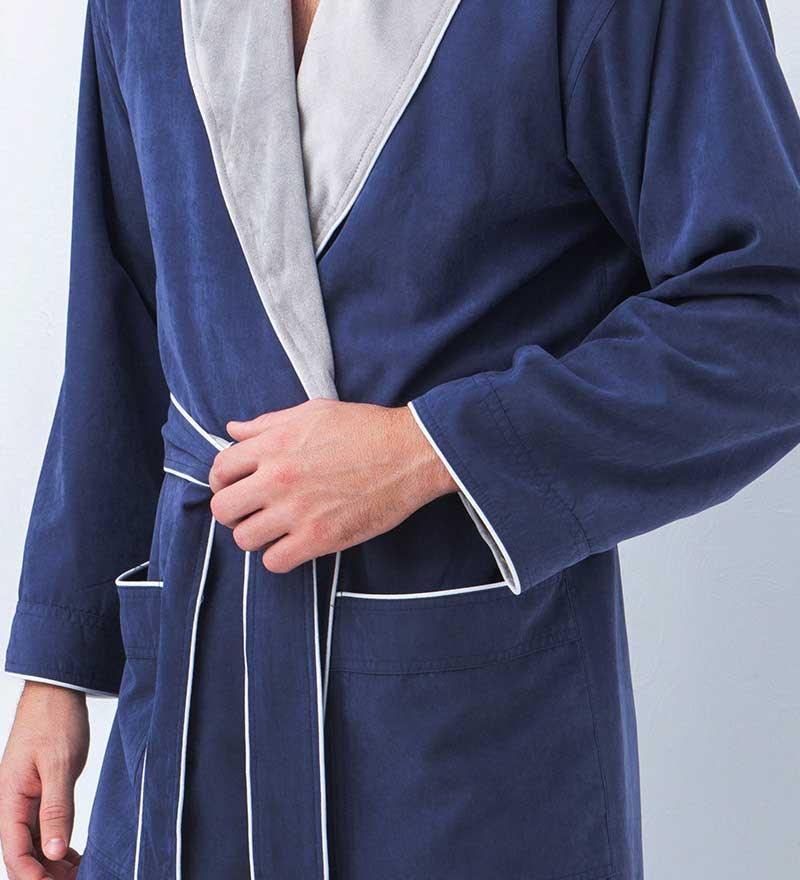 Men's Luxury Microfiber Spa Robe Blue / XXL