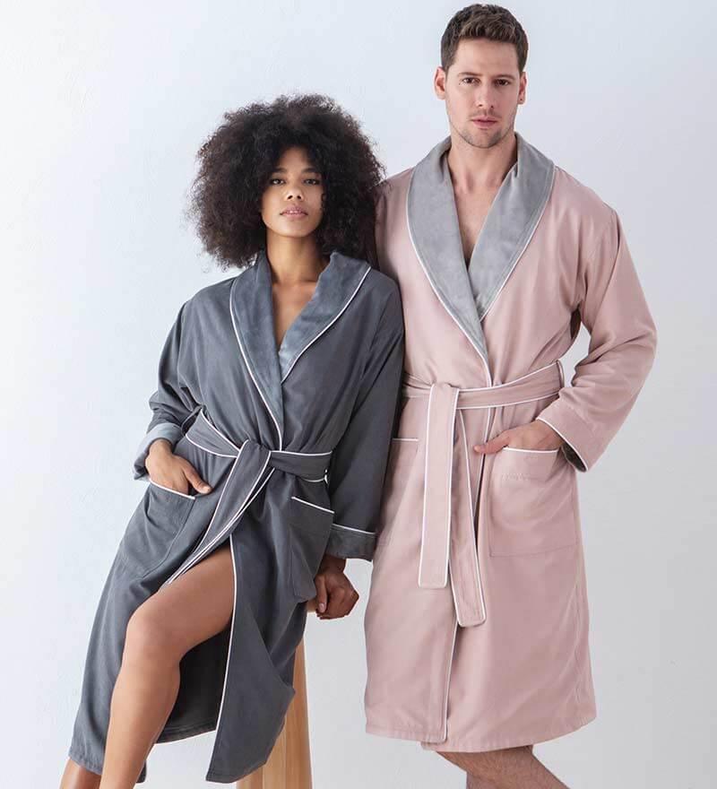 Men's Luxury Microfiber Spa Robe Blue / XXL
