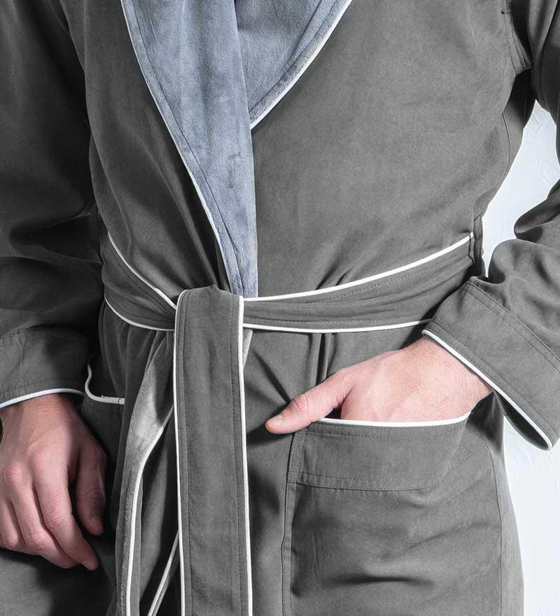 Men's Luxury Microfiber Spa Robe Blue / XXL
