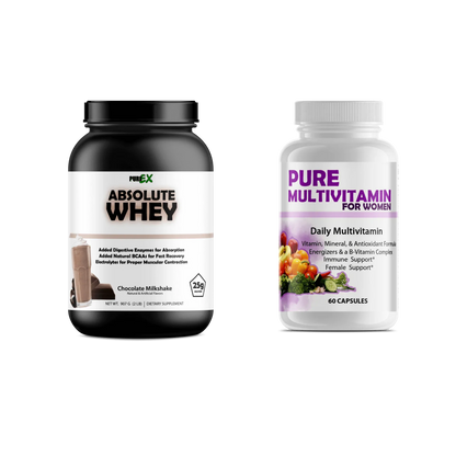 Multivitamins + Protein Pure Multivitamins Womens + Absolute Whey Chocolate
