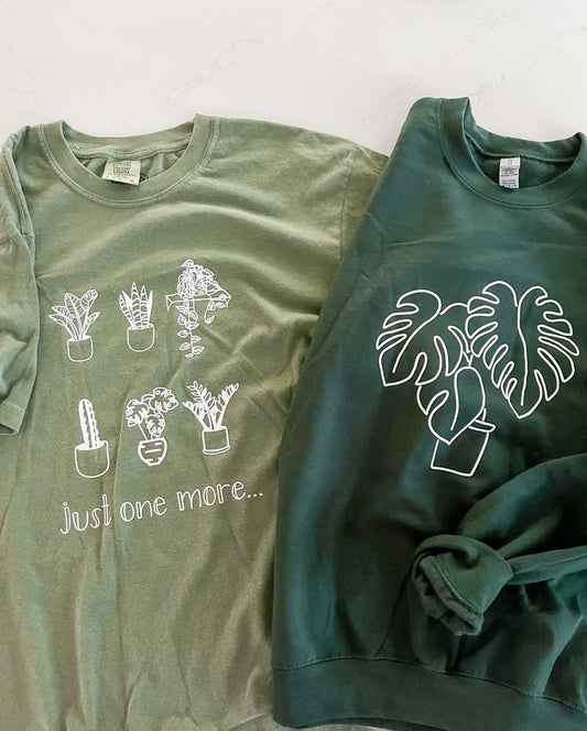 Monstera Plant Crew Sweatshirt 2XL