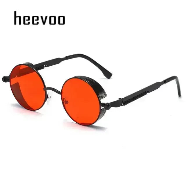 Fashion Round Sun Glasses Black Red