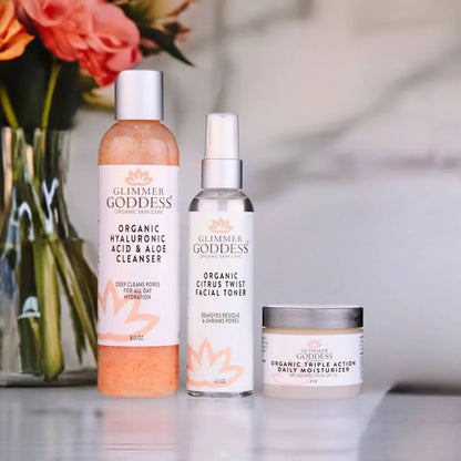 Organic 3 Step Anti-Aging Skin Care Kit - Cleanse, Tone, Hydrate Default Title