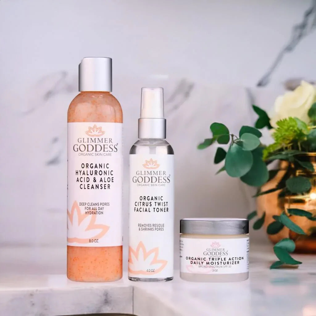 Organic 3 Step Anti-Aging Skin Care Kit - Cleanse, Tone, Hydrate Default Title