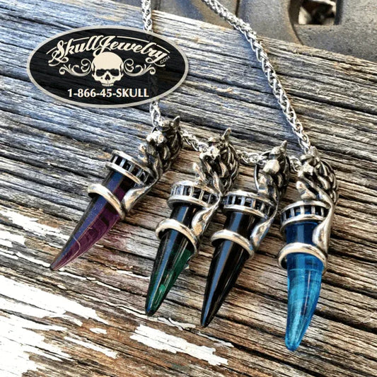 Wolf Tooth Pendant (4 Colors to Choose From) Blue Pendant Only (p012-BLUE)