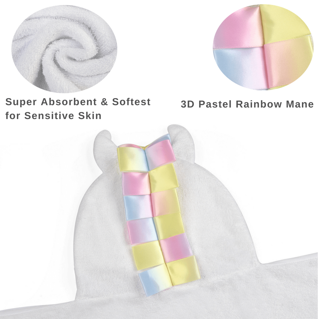 White Unicorn Hooded Towel