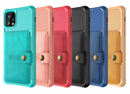 360 Protection Magnetic Leather Wallet Armor Case for iPhone green / For iPhone 13Pro Max