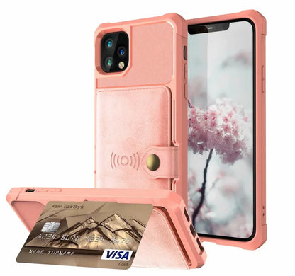 360 Protection Magnetic Leather Wallet Armor Case for iPhone green / For iPhone 13Pro Max