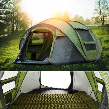 Large Capacity 4 to 5 Persons Automatic Pop Up Camping Tent Army Green / Onetify