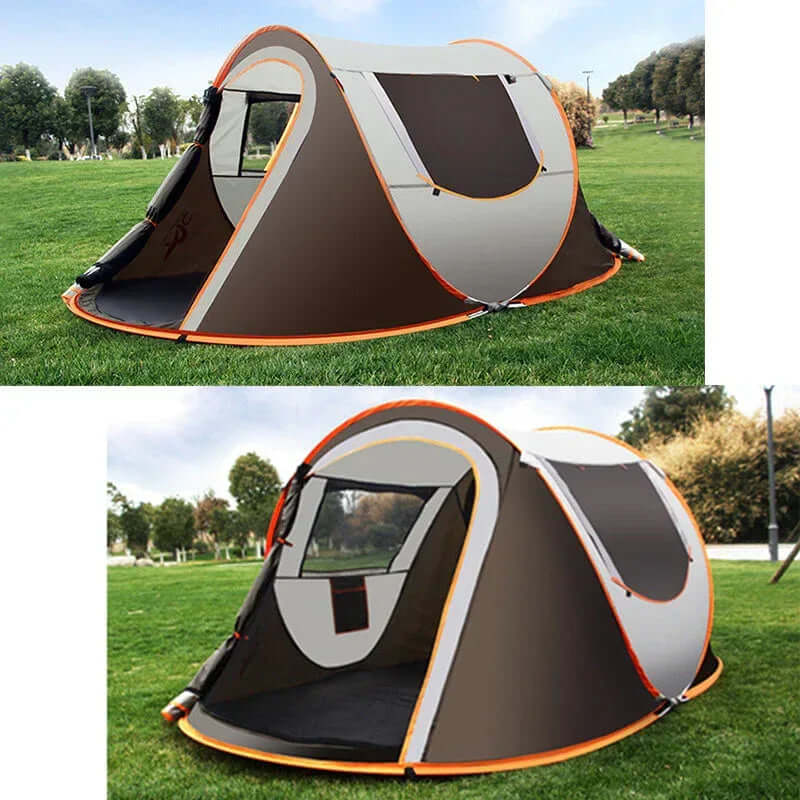 Large Capacity 4 to 5 Persons Automatic Pop Up Camping Tent Army Green / Onetify