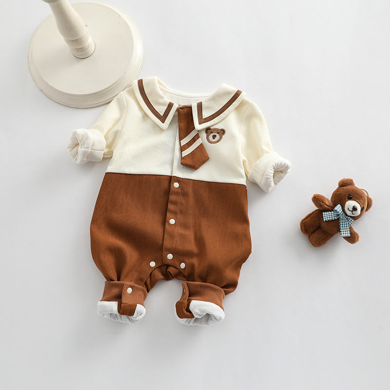 Baby Girl Cartoon Bear Embroidered Pattern College Style Kids Valentine’s Day Clothes