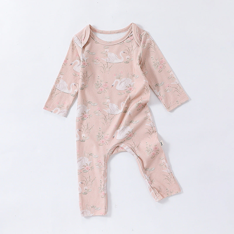 Autumn and Spring Arrival Baby Unisex Animals Pattern Long Sleeves Crew Neck Rompers