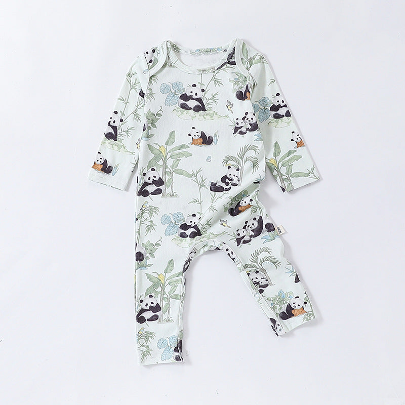 Autumn and Spring Arrival Baby Unisex Animals Pattern Long Sleeves Crew Neck Rompers