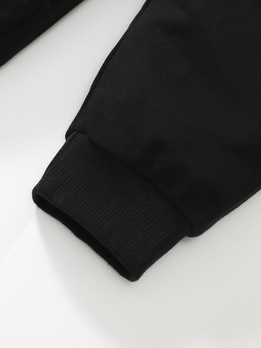 European And American Children’s Autumn Cotton Boys’ Work Pants – Black Casual Kids Trousers