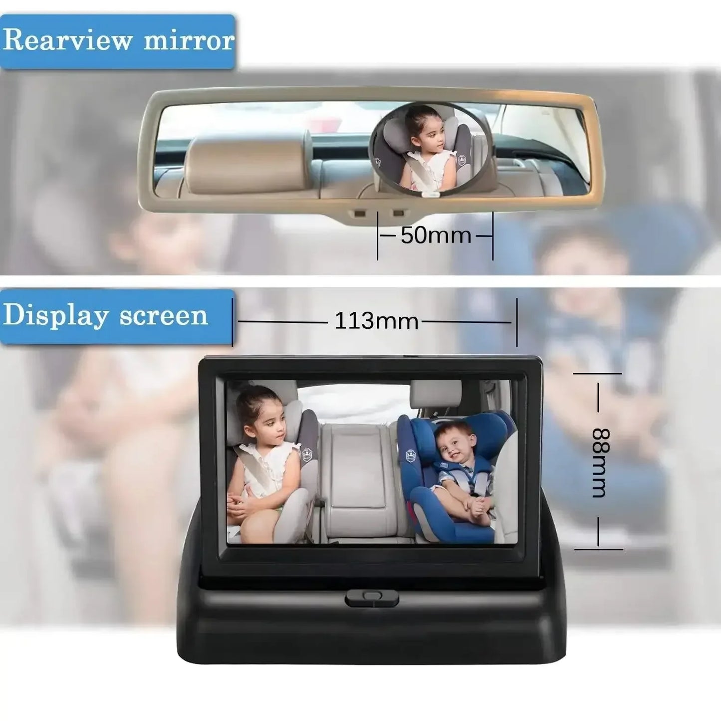 BabyGuard HD Car Monitor with Adjustable Camera Black / CLT 509 1