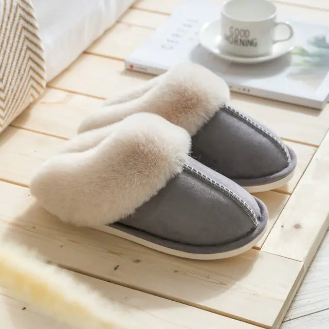 Winter Warm Home Fur Slippers Women