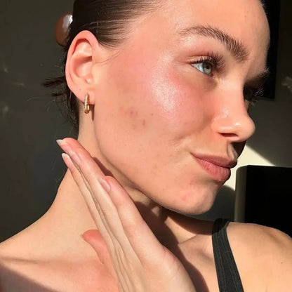 Rectangle Stone Earrings - Gold with White Stone Default Title