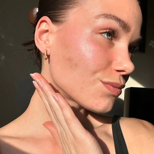 Rectangle Stone Earrings - Gold with White Stone Default Title