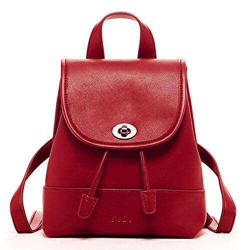 Nicole Brick Red Leather Backpack Default Title