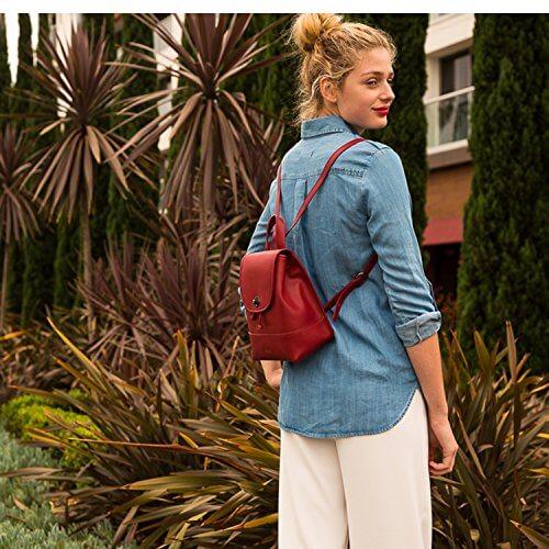 Nicole Brick Red Leather Backpack Default Title
