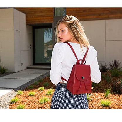 Nicole Brick Red Leather Backpack Default Title