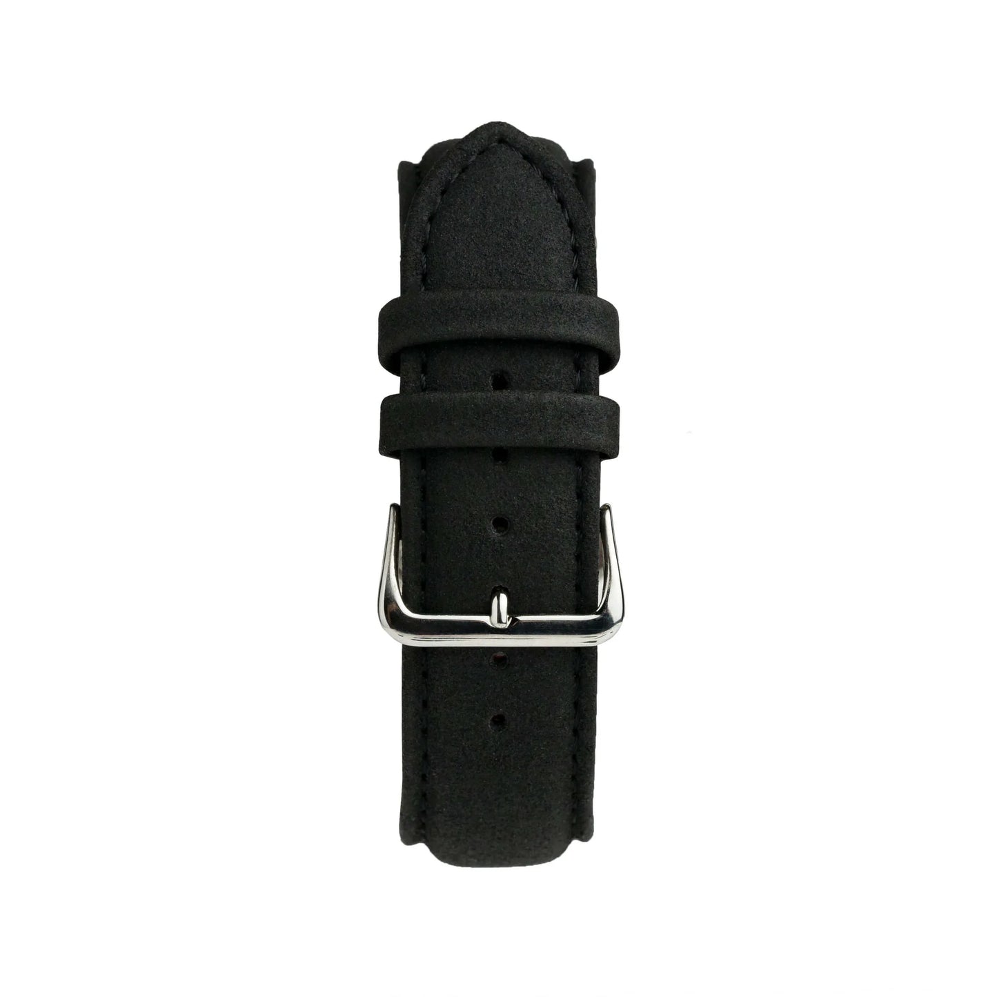 Quick-Release Genuine Leather Watch Straps Black - Suede