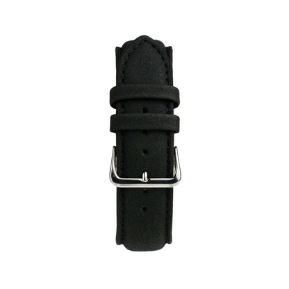Quick-Release Genuine Leather Watch Straps Black - Suede
