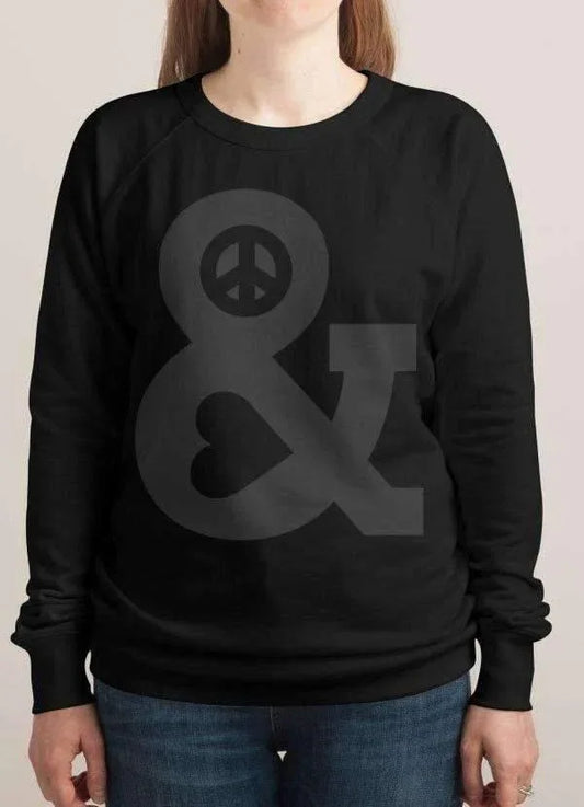 PEACE AND LOVE WOMEN SWEAT SHIRT Large