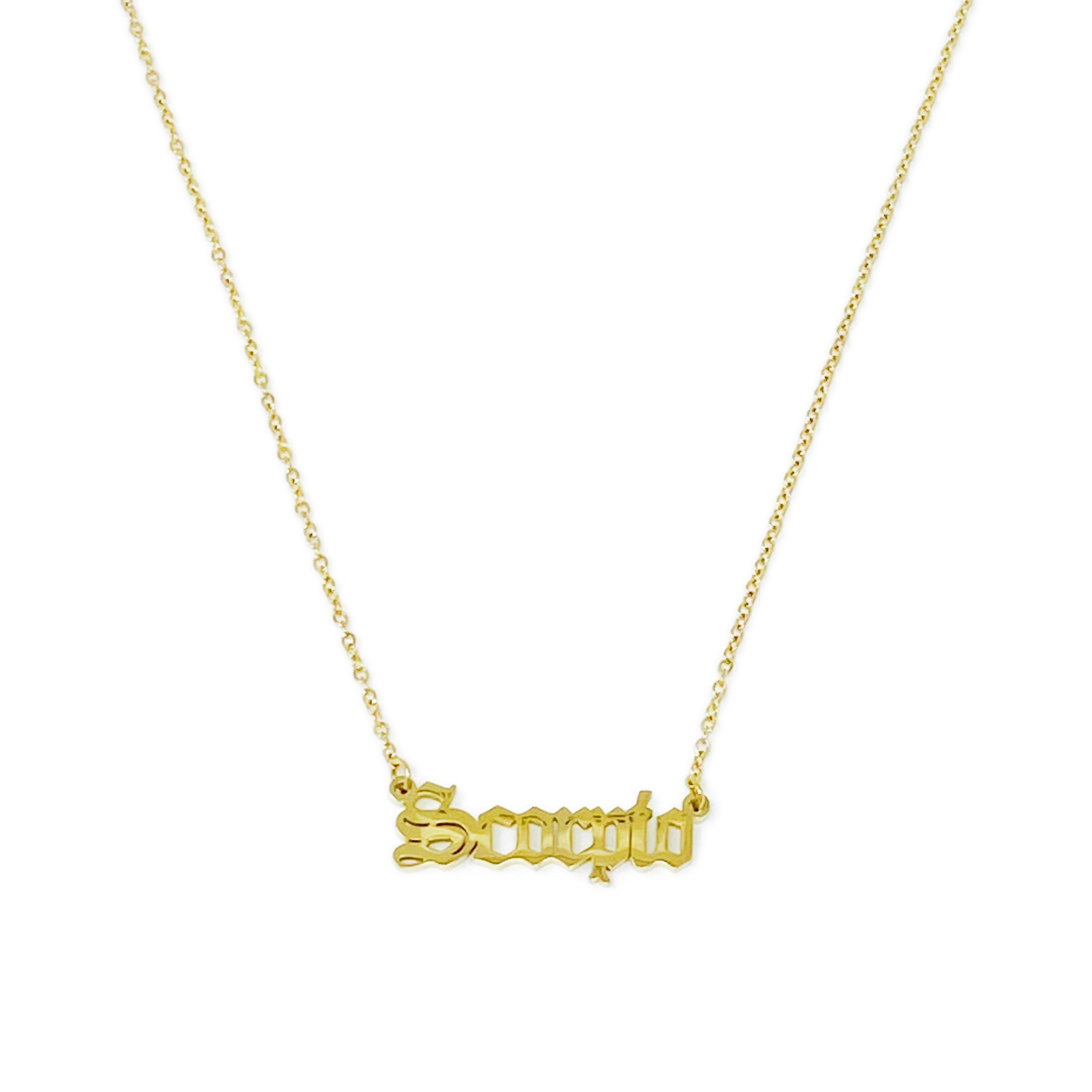 Old English Zodiac Necklace
