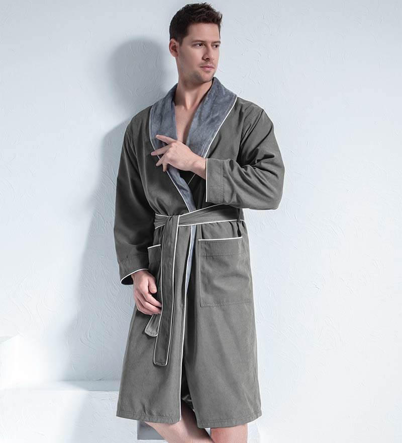 Men's Luxury Microfiber Spa Robe Blue / XXL