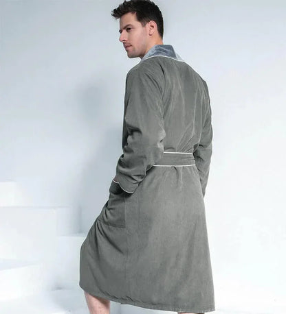 Men's Luxury Microfiber Spa Robe Blue / XXL