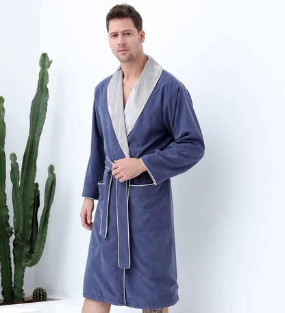 Men's Luxury Microfiber Spa Robe Blue / XXL
