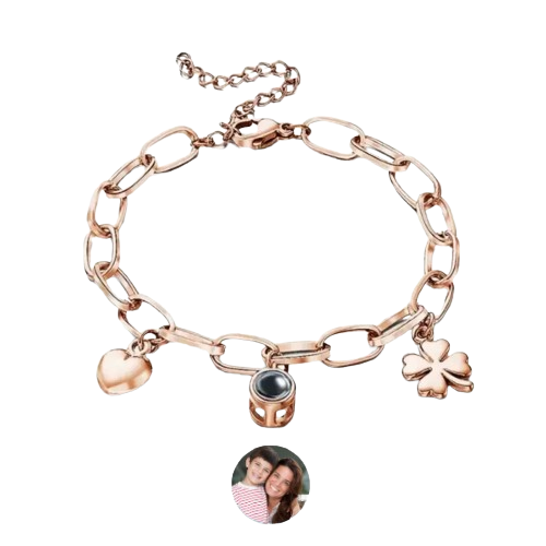 Custom Photo Projection Heart Bracelet