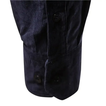Men's Business Casual Corduroy Shirt Navy Blue / M 55-65kg