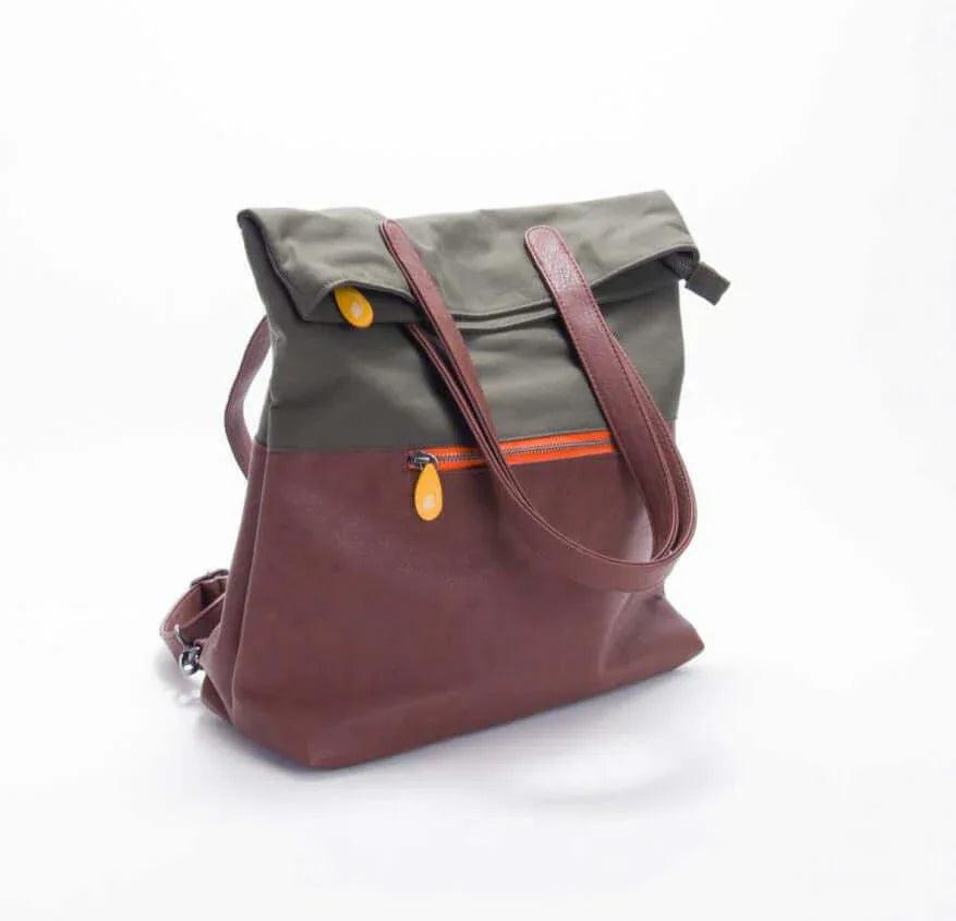 Greenpoint Convertible Backpack Purse Brown Tweed/Maple