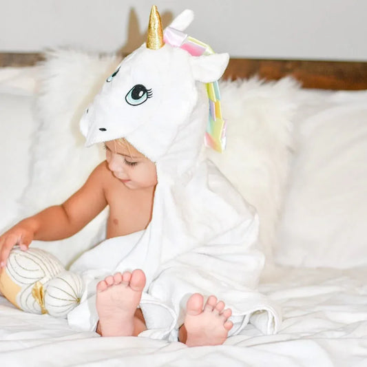 White Unicorn Hooded Towel Default Title