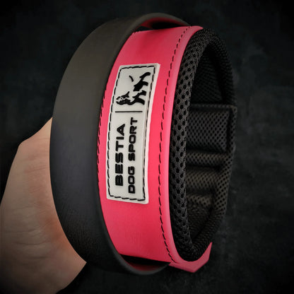 BESTIA DOG SPORT HANDLE COLLAR NEON PINK XXL- fits a neck of 25.6 - 29.5 inch