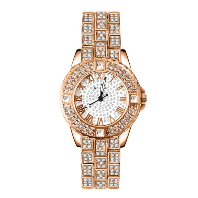 Diamond Crystals Watch and Bracelet Set