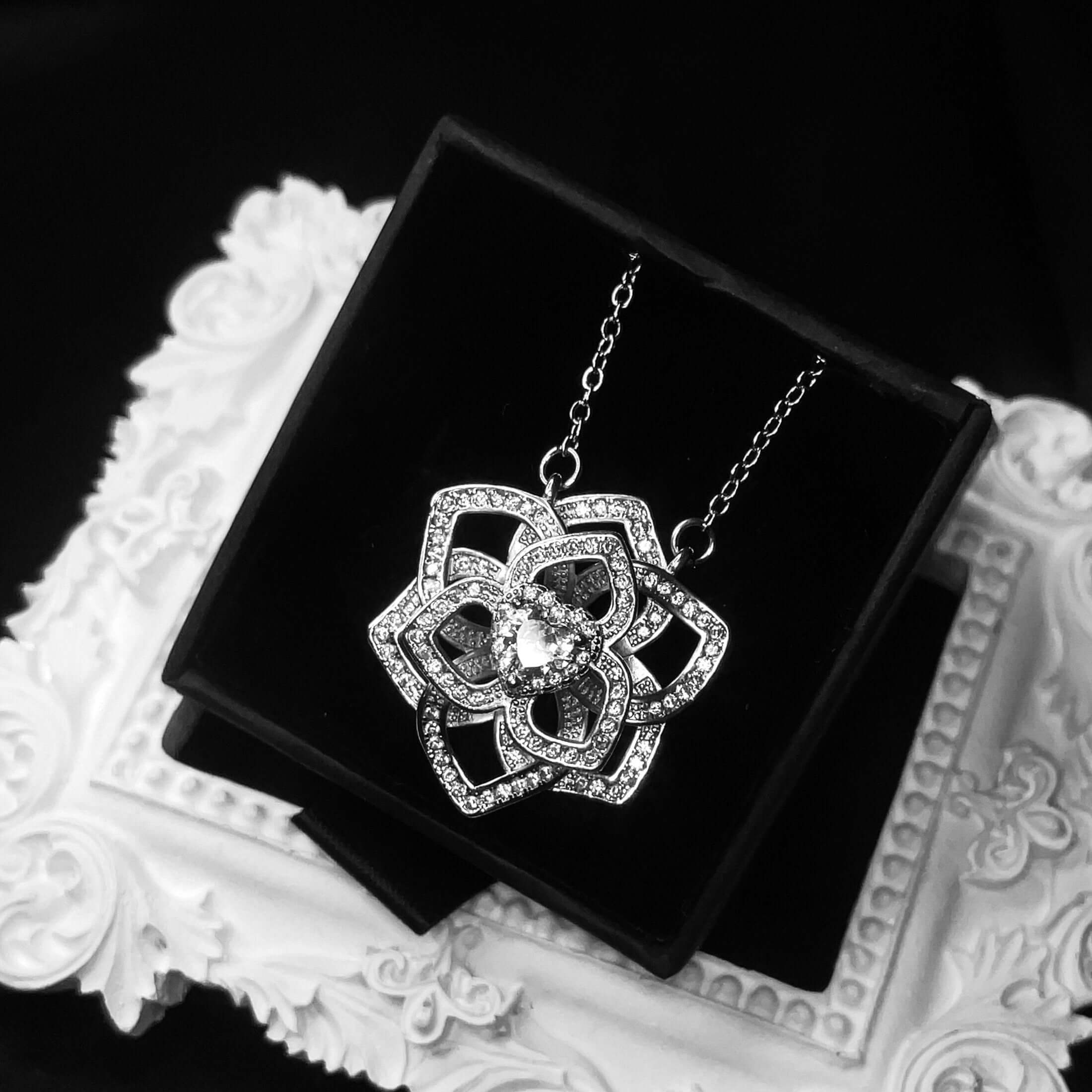 Shopminx Hollow Rose Necklace Default Title