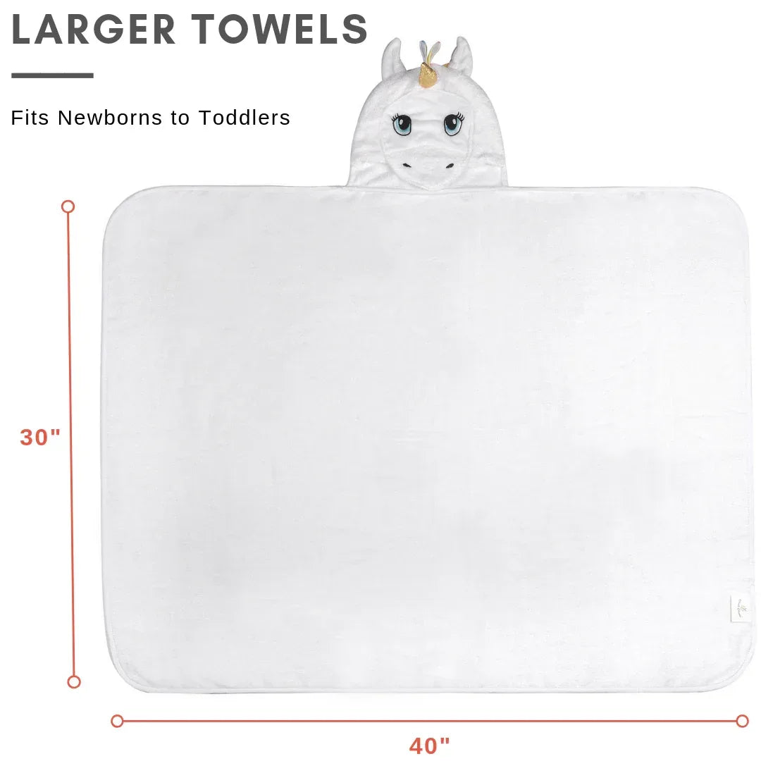 White Unicorn Hooded Towel Default Title