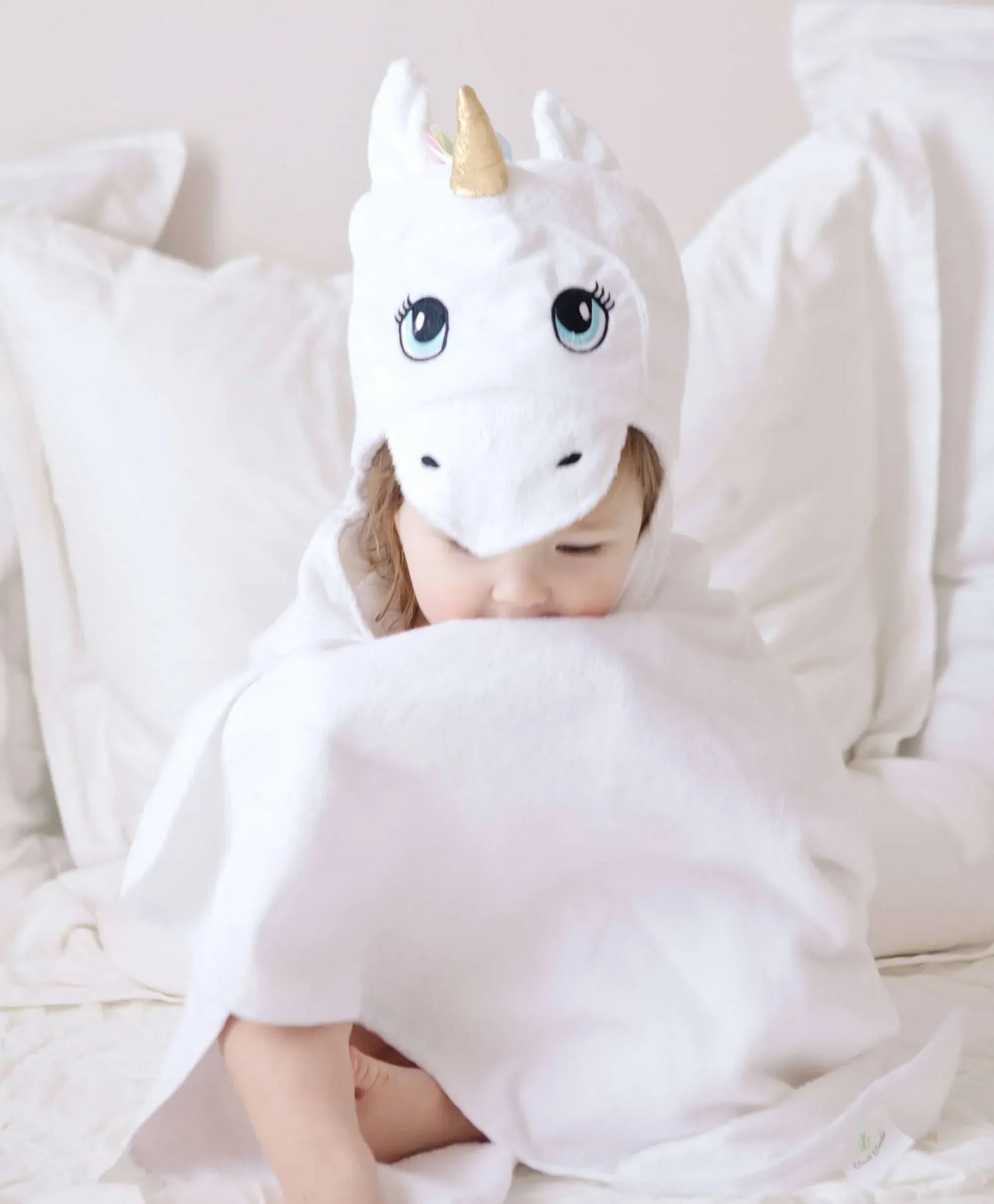 White Unicorn Hooded Towel Default Title