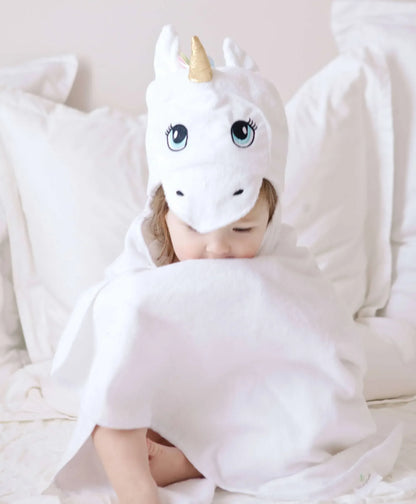 White Unicorn Hooded Towel Default Title