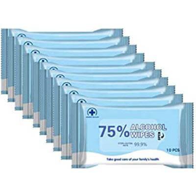 Alcohol Wipes 10 packs, 100 pcs Default Title