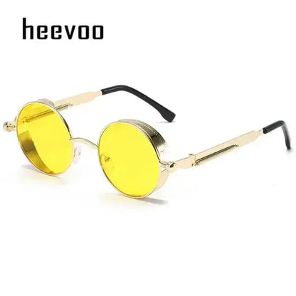 Fashion Round Sun Glasses Gold Yellow