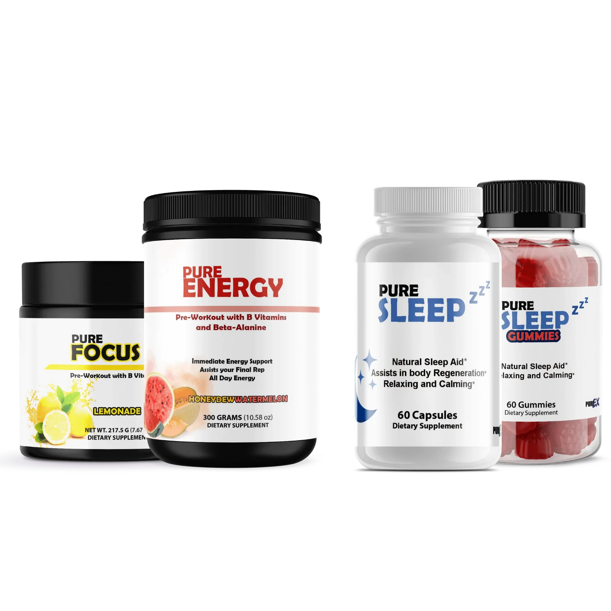 Sleep + Pre-Workout Pure Sleep Pills + Pure Energy Honeydew Watermelon