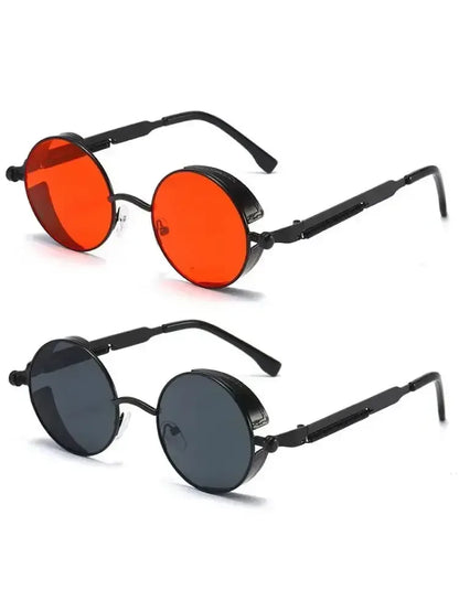 Fashion Round Sun Glasses Black Gray