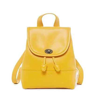 Nicole Yellow Leather Backpack Default Title