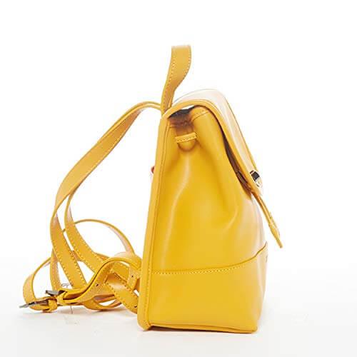 Nicole Yellow Leather Backpack Default Title